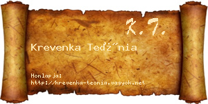 Krevenka Teónia névjegykártya